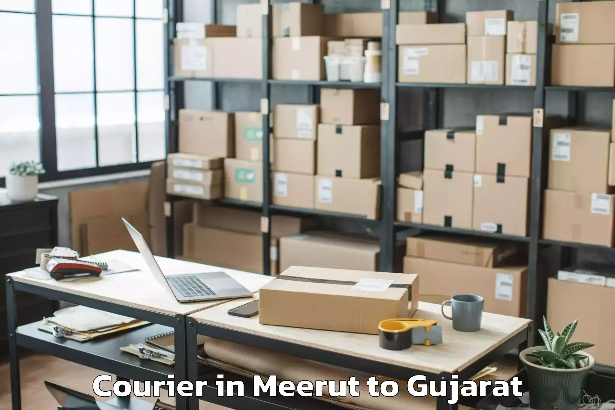 Easy Meerut to Kadana Courier Booking